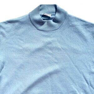 Maus & Hoffman/Zimmerli of Switzerland Wool Mock Turtleneck Sweater Sky Blue L